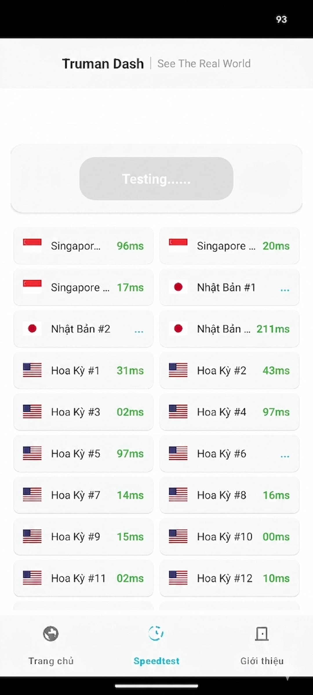 Danh sách máy chủ Truman Dash VPN tại Mỹ và Brazil
